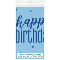 Unique Tablecover Blue Glitz Birthday 54" x 84