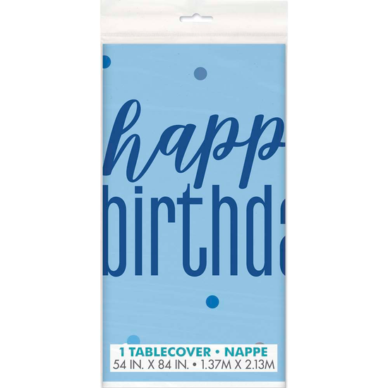 Unique Tablecover Blue Glitz Birthday 54" x 84