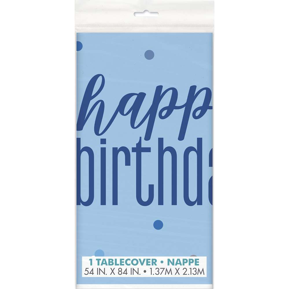 Unique Tablecover Blue Glitz Birthday 54" x 84