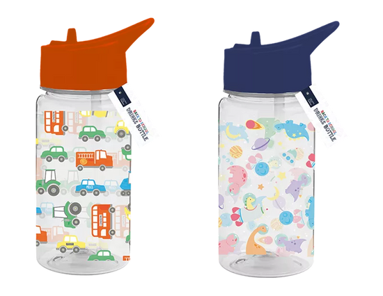 Drinks Bottle Cars/Space Dinos 400ml 2pk