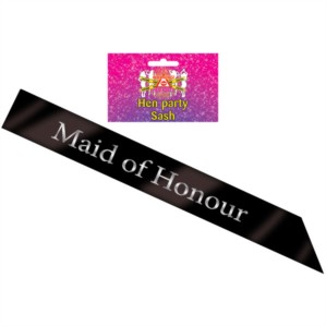 Deluxe Sash Maid Of Honour Black