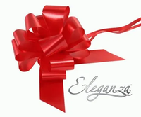 Red 50mm Eleganza pull bow accessories and ribbon, 20-pack for gift wrapping and decoration.