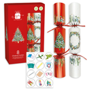Eight-pack of IG Design Group 12-inch traditional foliage cracker party accessories with green and gold leaf design.