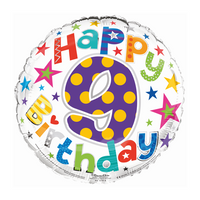 Simon Elvin Foil Balloon Happy Birthday Age 9 18