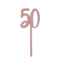 Hootyballoo Rose Gold 50th Cake Topper