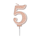 Oaktree Party Candle Number 5 Rose Gold 7.5cm