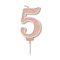 Oaktree Party Candle Number 5 Rose Gold 7.5cm