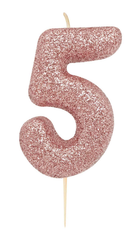 Creative Number 5 Candle Rose Gold 7cm