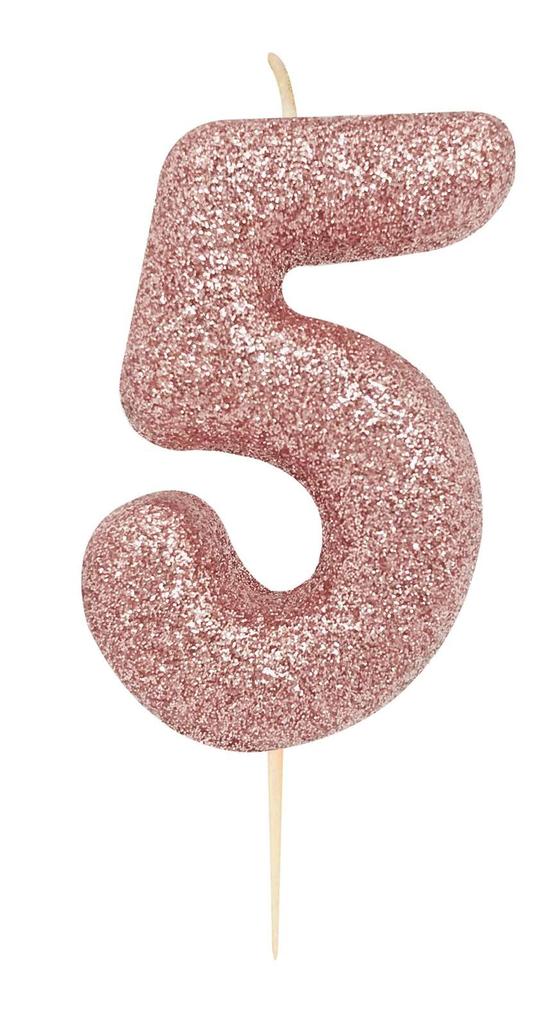 Creative Number 5 Candle Rose Gold 7cm
