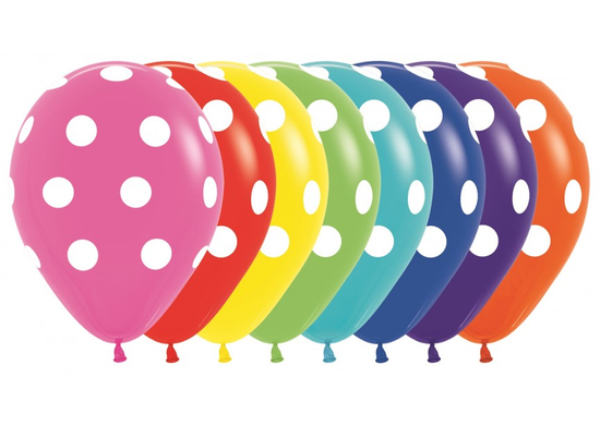 Sempertex Polka Dots Asst 12" Latex 25pk