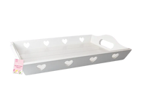Mother's Day Heart Design Wooden Tray 2pk