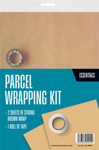 Parcel Wrapping Kit 2 Sheets 1 Tape 2 Labels