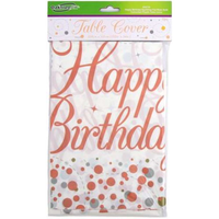 Oaktree Tablecover Birthday Fizz Rose Gold 54x102