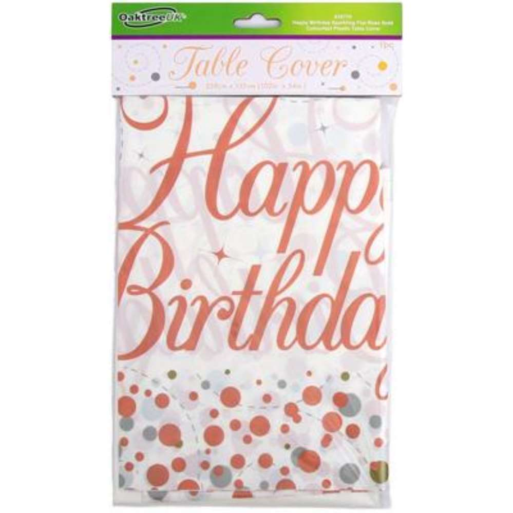 Oaktree Tablecover Birthday Fizz Rose Gold 54x102