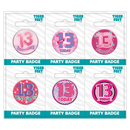 Small Badges Age 13 Female 6pk
