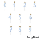 PartyDeco Party Candle Number 1 Blue 9.5cm