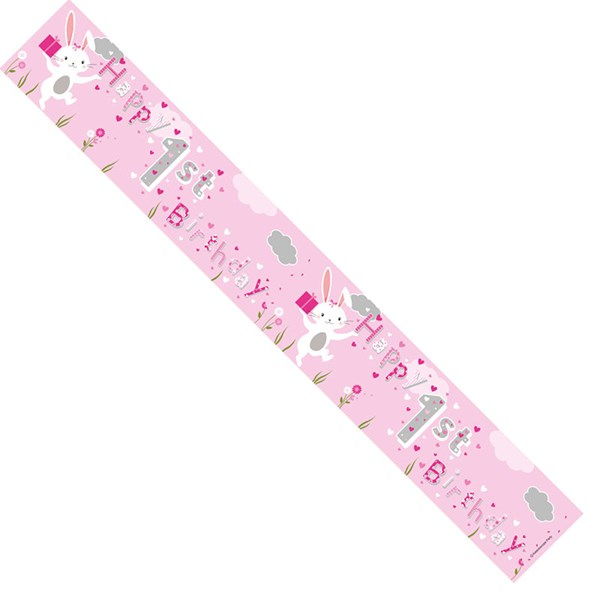 APAC Banner 1st Birthday Bunny Pink 9ft