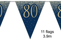 Oaktree Bunting Age 80 Gold & Navy 3.9m