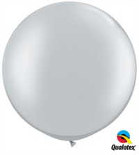 Qualatex Metallic Silver 30" Latex Balloons 2pk