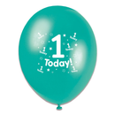 Age 1 Assorted Latex Balloons 6 x 8pk