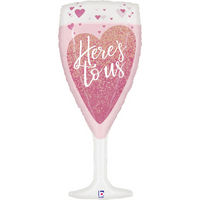 Here's To Us Champagne 37" Foil Balloon