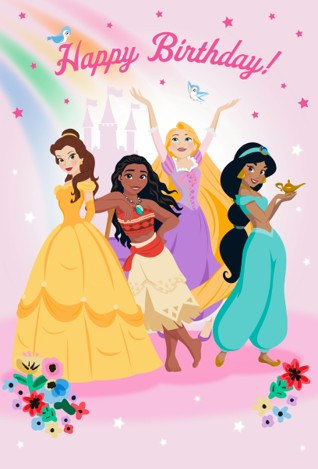 Hallmark 6 Pack Cards C32 Birthday Princesses