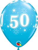 Qualatex Age 50 Robin's Egg 11" Latex 25pk