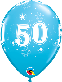Qualatex Age 50 Robin's Egg 11" Latex 25pk