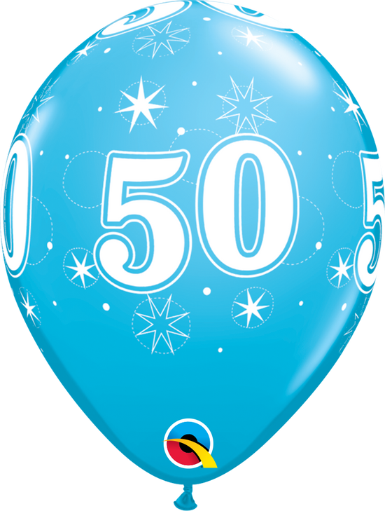Qualatex Age 50 Robin's Egg 11" Latex 25pk