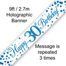 Oaktree Banner Sparkling Fizz Age 30 Blue 9ft
