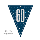 Unique Flag Banner Blue Glitz Age 60 9ft