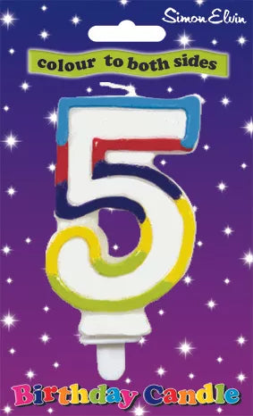 Simon Elvin Candle Glitter Multicolour Number 5