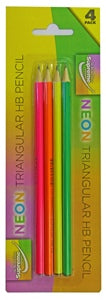 Pencils HB Triangular Neon 24pk