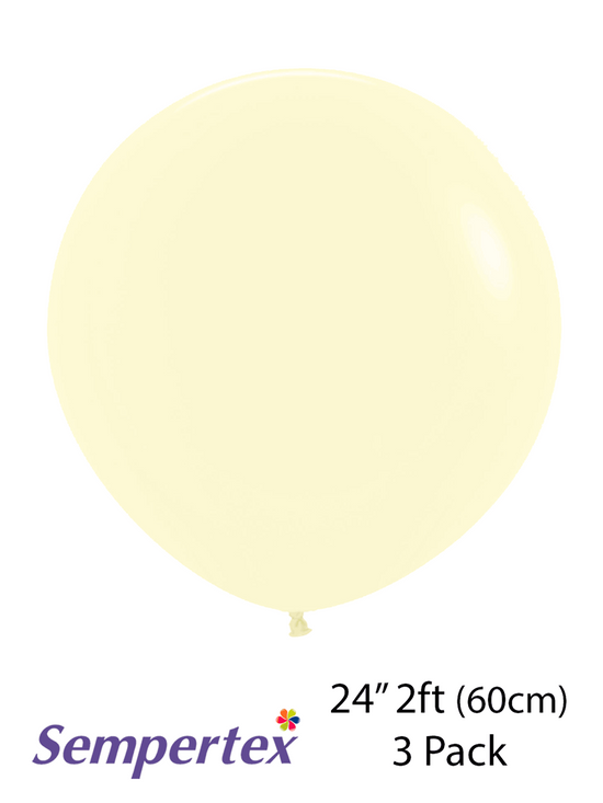 Sempertex Pastel Matte Yellow 24" Latex 3pk