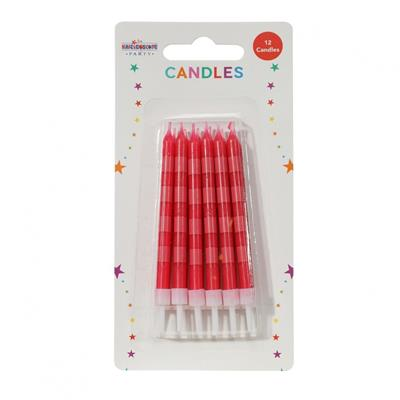 APAC 6 Pack Party Candle Straight Stripes Pink