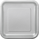 Unique 14 Pack Plates Silver Square 9