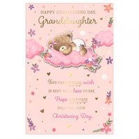 Set of six Prelude C75 Christening granddaughter greeting cards with elegant designs and religious motifs.