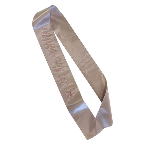 Alandra Satin Sash Mummy To Be Nude & Rose Gold