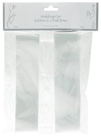Apac Wedding Car Ribbon & Pull Bows White
