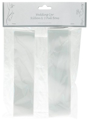 Apac Wedding Car Ribbon & Pull Bows White