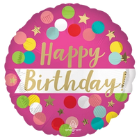Anagram Pink Confetti 18" Foil Balloon