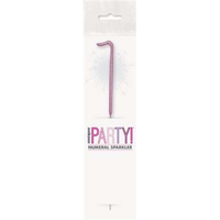 Unique Party Candle Sparkler Number 1 Pink 7