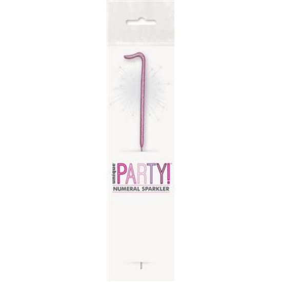 Unique Party Candle Sparkler Number 1 Pink 7