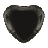 Oaktree Foil Balloon Black Heart 18"