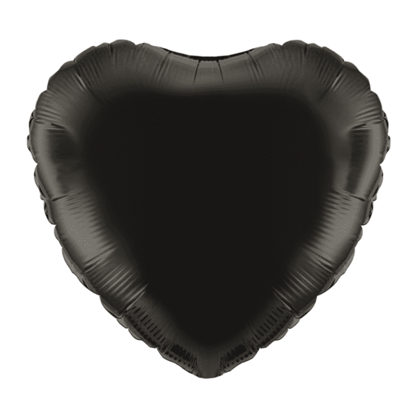 Oaktree Foil Balloon Black Heart 18"