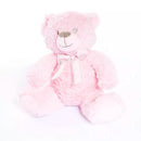 Pink Tiger Feet soft toy bear with a bow, 28cm, plush and cuddly for children.