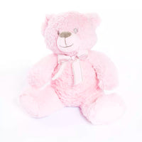 Pink Tiger Feet soft toy bear with a bow, 28cm, plush and cuddly for children.