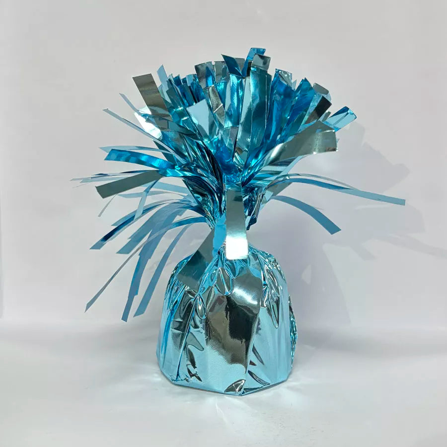 Light blue Tiger Feet balloon weight, 170g, used to secure balloons at parties, featuring a playful tiger foot design.