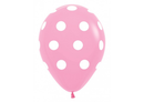 Sempertex Polka Dots Pink 12" Latex 25pk