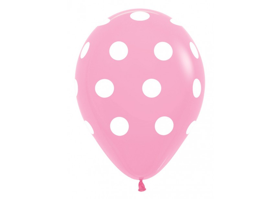 Sempertex Polka Dots Pink 12" Latex 25pk